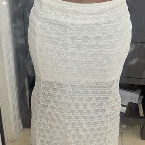 Cotton On White Lace Pencil Skirt